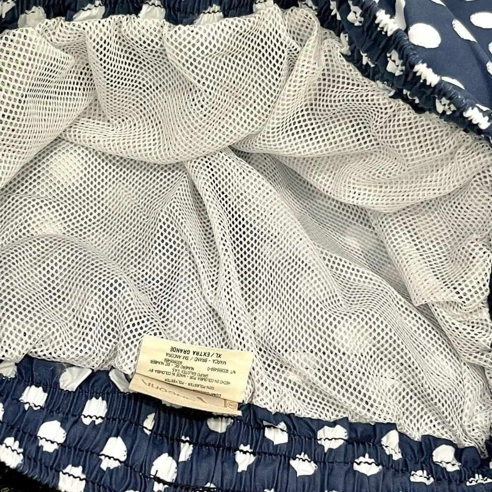 Ancora Navy Polka Dot lined Swim Trunks. Size XL.